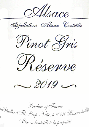 ジェラール・シュレール・エ・フィス・ピノ・グリ・レゼルヴ 2019