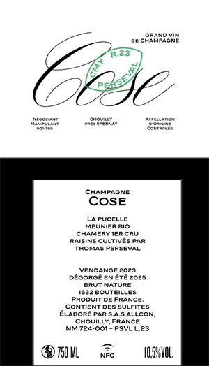 コーズ・シャンパーニュ・ブリュット・ナチュール・ペルスヴァル CMY R.23（2023）
