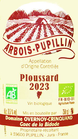 ドメーヌ・オヴェルノワ・クランカン・AC アルボワ・ピュピヤン・ルージュ・プールサール 2023