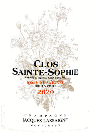 ジャック・ラセーニュ・シャンパーニュ・ブラン・ド・ノワール・ブリュット・ナチュール・クロ・サン・ソフィ・ロゼ・ド・セニエ 2020
