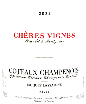 ジャック・ラセーニュ・コトー・シャンプノワ・ルージュ 2022