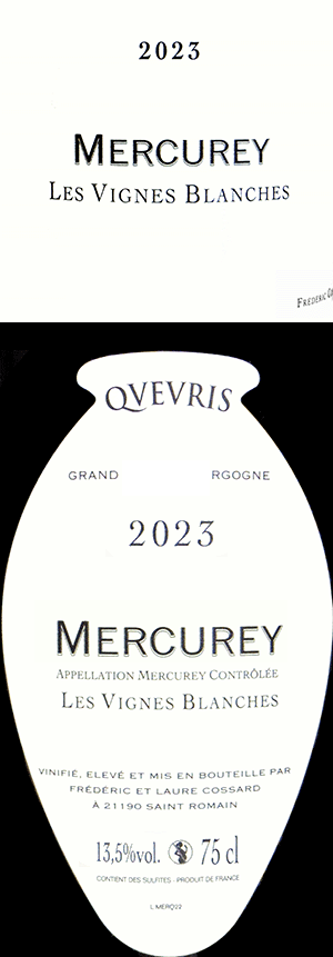 フレデリック・コサール・メルキュレ・レ・ヴィーニュ・ブランシュ・クヴェヴリ 2023