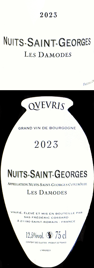 フレデリック・コサール・ニュイ・サン・ジョルジュ・レ・ダモード・クヴェヴリ 2023