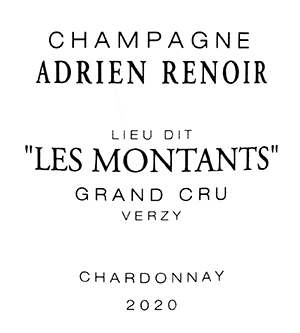 アドリアン・ルノワール・シャンパーニュ・ブリュト・ナチュール・リューディ・レ・モンタン・グラン・クリュ 2020