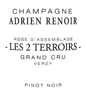 アドリアン・ルノワール・シャンパーニュ・エクストラ・ブリュット・ヴェルジー・グラン・クリュ・レ・ドゥ・テロワール・ロゼ NV（2022）