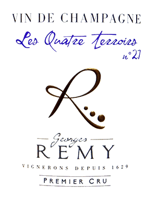 ドメーヌ・ジョルジュ・レミ・シャンパーニュ・ブリュット・ナチュール 1erCRUレ・キャトル・テロワール NV（2021）2024/11デゴルジュマン